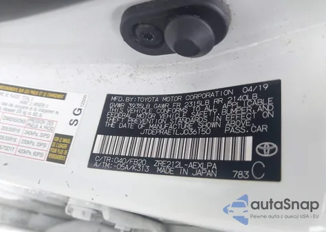 2020 Toyota Corolla Le из США, поврежденный, VIN JTDEPRAE1LJ036150